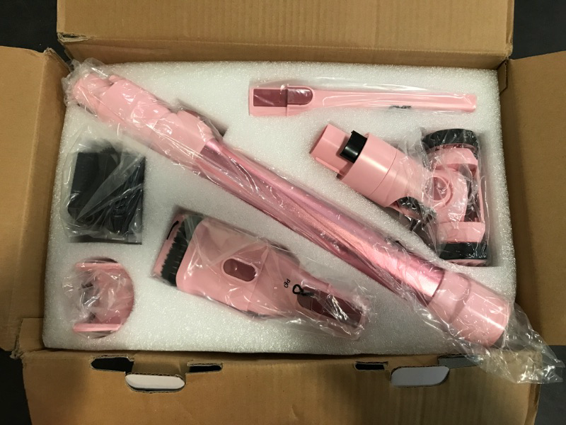 Photo 2 of Pink Cordless Vacuum Cleaner, 380W Brushless Motor, 50 Min Runtime, 28Kpa Suction, Pink