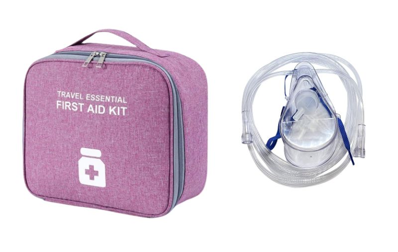 Photo 1 of First Aid Kit Organizer Case  & 1-Pack Westmed #0370 Medium Concentration Oxygen Mask, Adult w/7' Kink Resistant Tubing