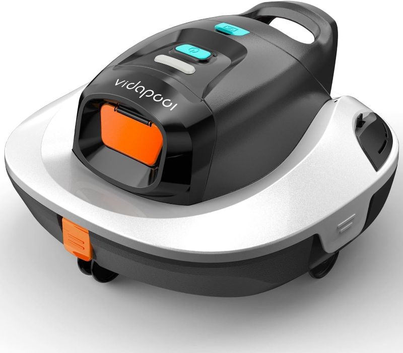 Photo 1 of Cordless Robotic Pool Vacuum Cleaner,Portable Swimming Pool Vacuum Self-Parking Technology with LED Indicator,Ideal for Above Ground/Flat Pools up to 860 Sq.Ft,Lasts 90 Mins-White