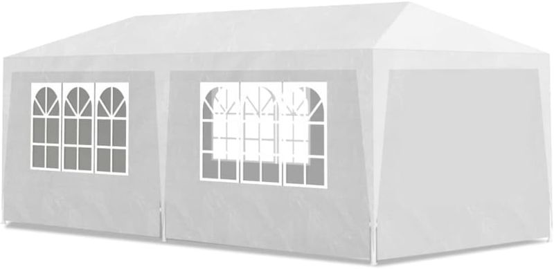 Photo 1 of vidaXL - White Party Tent Garden Marquee, Water and UV Resistant Polyethylene Material, Rust-Resistant Steel Frame, Ideal for All Outdoor Gatherings and Celebrations