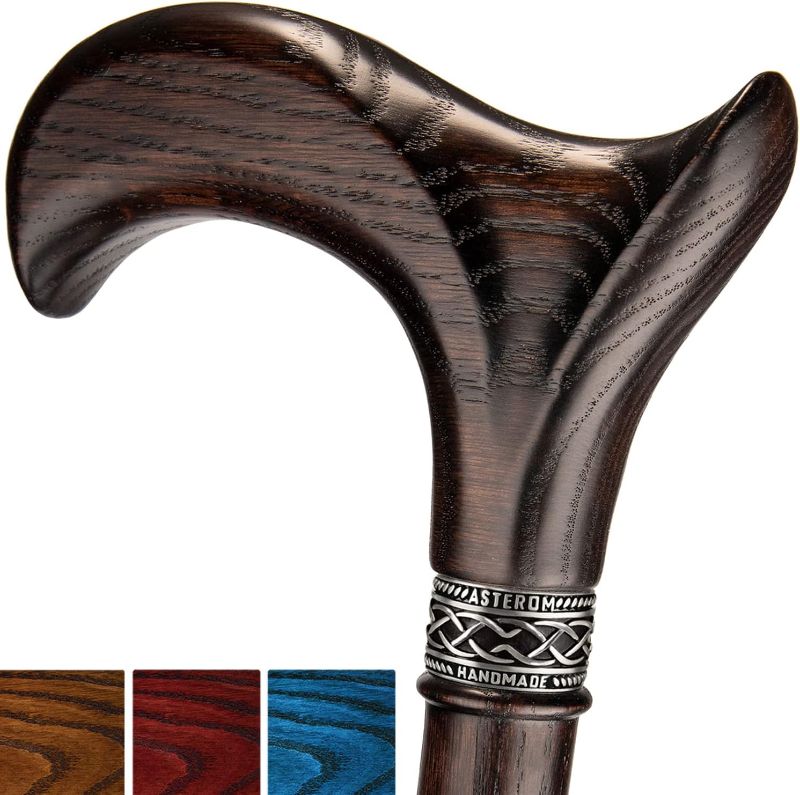 Photo 3 of Asterom Walking Cane - Handmade, Ergonomic, Wooden - Canes for Men, Cane for Women - Walking Sticks for Seniors, Unique, Wood - FSA/HSA Eligible