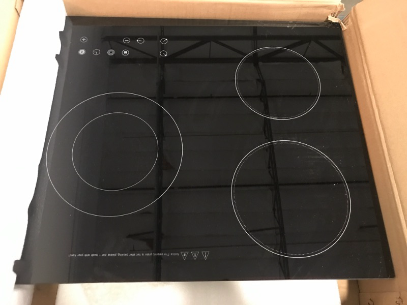Photo 1 of Electric Ceramic Cooktop, 3 Burners Induction Cooktop, 110v Radiant Stove Top With Timer, 2600w Electric Stove for Glass Pans, Sensor Touch Controls, 9 Heating Level, Child Safety Lock (No Plug)
