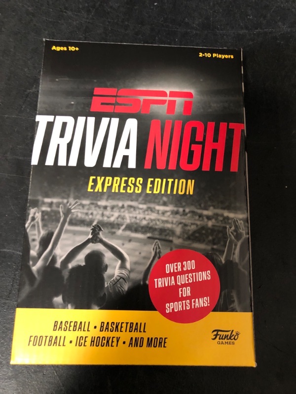 Photo 1 of Funko Games ESPN Trivia Night Express Edition/ Trivia Game For 2-10 Players HTF
