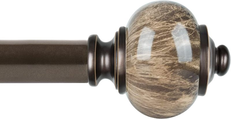 Photo 1 of 1 Inch Curtain Rods 72 to 144 Inches(6-12 ft) Telescoping Single Drapery Rod, Bronze Curtain Rods for Windows with Marble Finials
