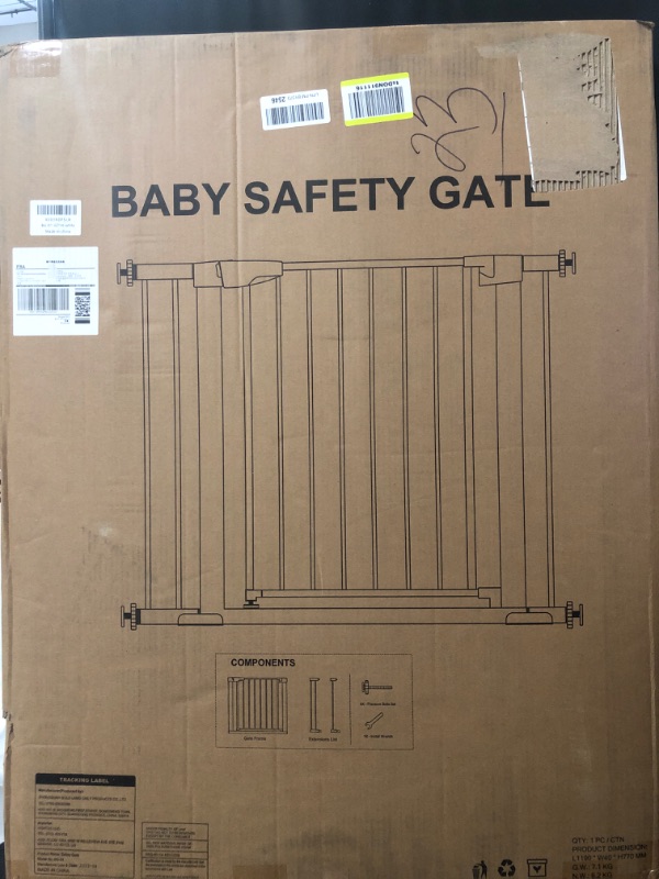 Photo 2 of 36" High Extra Tall Dog Gate, 29.6"-40.5" Wide Pressure Mounted Tall Baby Gate for Dog, Auto Close Pet Gate with Door for Stairs,Doorways,House,white
