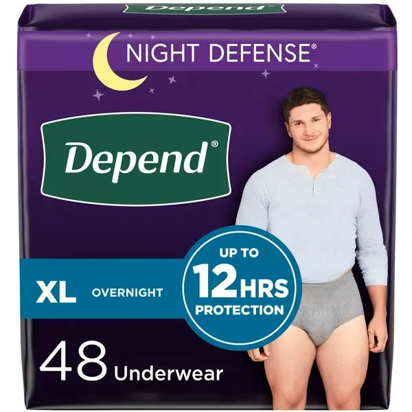 Photo 1 of Depend Night Defense Incontinence Disposable Underwear for Men - Overnight Absorbency - XL - 48ct
