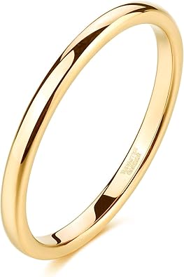 Photo 1 of TRUMIUM Wedding Band Ring Women Gold Domed High Polish Comfort Fit Ring Size 6.5 
