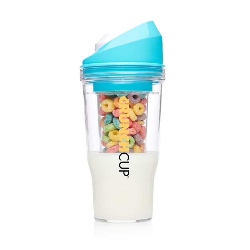 Photo 1 of CrunchCup XL Blue: Portable Plastic Cereal Cup for Breakfast on the Go, BPA-Free & Dishwasher-Safe
