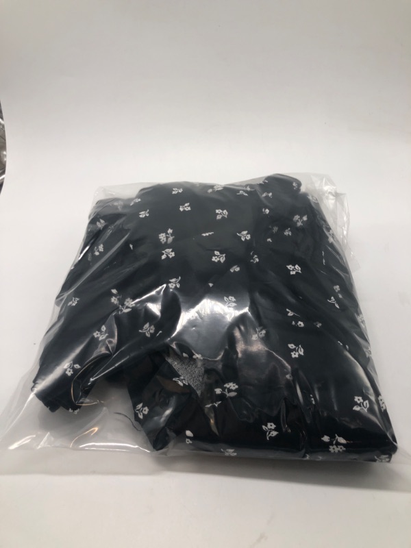 Photo 1 of Black Size Small Girls' Ruched Waist and Strap Cut Out Back Floral Printed Jumpsuit - art class 