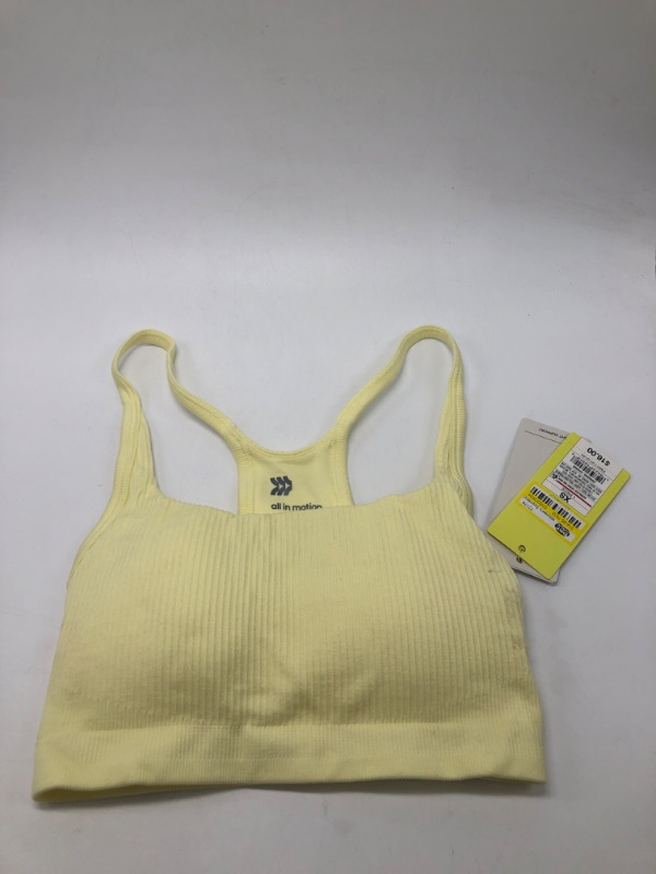 Photo 1 of Light Yellow XS Women's Seamless Light Support Rib Sports Bra - All in Motion™ --- TAG SAYS XS (RUNS REALLY SMALL)