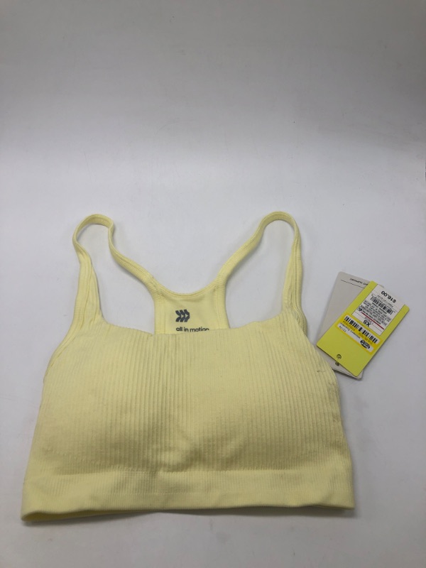 Photo 1 of Light Yellow XS Women's Seamless Light Support Rib Sports Bra - All in Motion™ --- TAG SAYS XS (RUNS REALLY SMALL)
