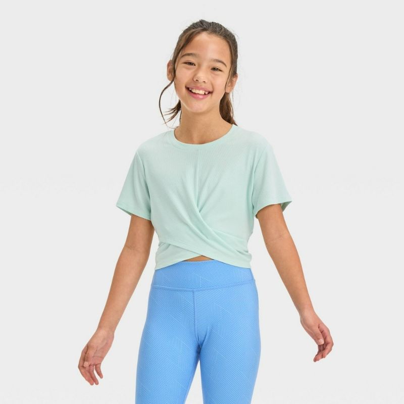 Photo 1 of Girls'  XL  Soft Ribbed T-Shirt - All in Motion™ Mint Green 