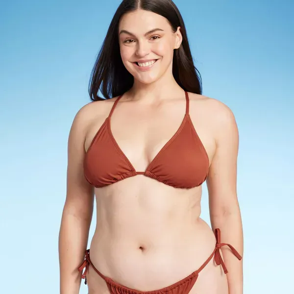 Photo 1 of Women's Medium Triangle Ribbed Bikini Top - Shade & Shore™
