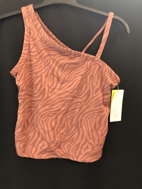 Photo 2 of Girls' XL Asymmetrical Cropped Tank Top - All in Motion™ Clay Pink 
