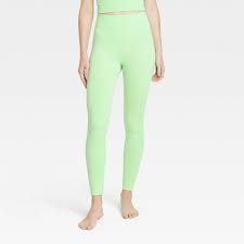 Photo 1 of Women's Medium Seamless High-Rise Rib Leggings - All In Motion Light Green 