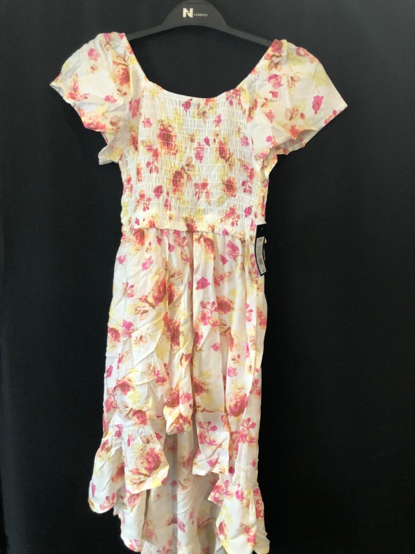 Photo 1 of Girls' Smocked Bodice Flutter Sleeve Walk Through Dress - art class Off-White S