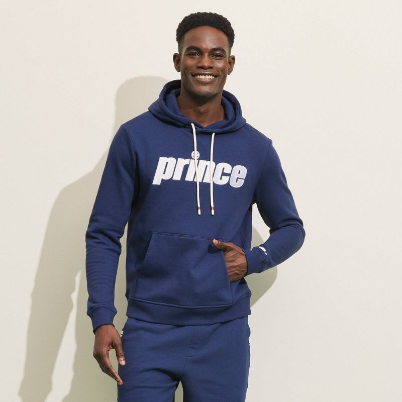 Photo 1 of Large Prince Pickleball Men's Fleece Hooded Pullover Sweatshirt - Navy Blue 
