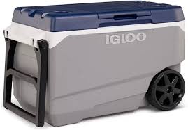 Photo 1 of Igloo 90-quart Maxcold Flip and Tow Cooler - Foam Insulated Lid & Body For 5 Day Ice Retention; Oversized Wheels Provide All Terrain Mobility; Hybrid Latches Have A Stainless Steel Hinge For Added Durability & Secure Lid Closure; Comfort Grip Swing Up Rea