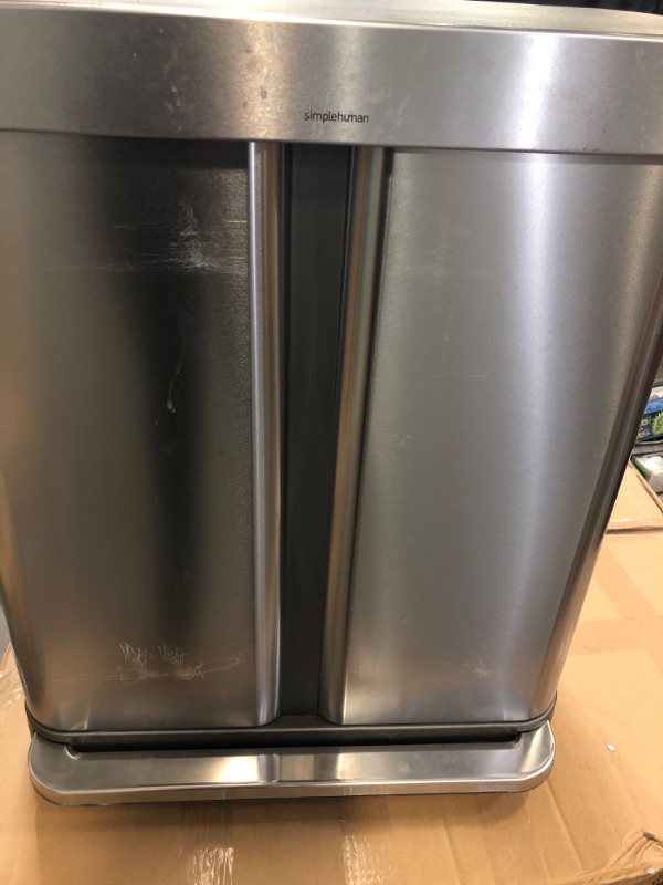 Photo 2 of FINAL SALE ***SOLD AS IS****   simplehuman 58L Dual Compartment Step Can with Plastic Lid
