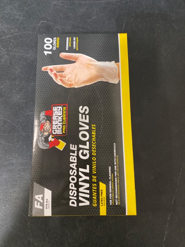 Photo 2 of 1 Size Fits Most GMPC Disposable Vinyl Gloves (100-Count)
