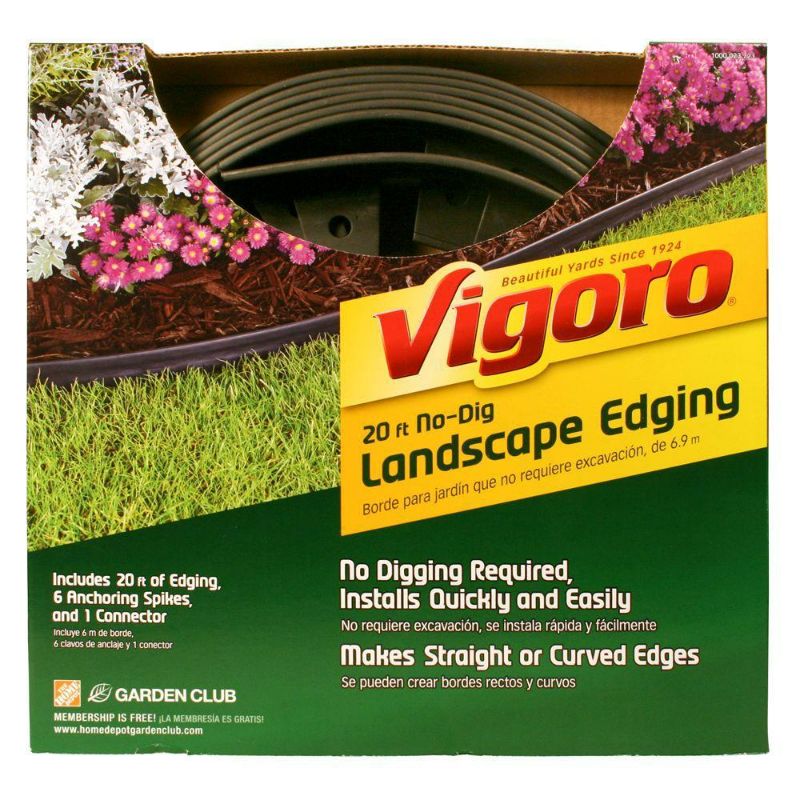 Photo 1 of 20 Ft. No-Dig Plastic Landscape Edging Kit
