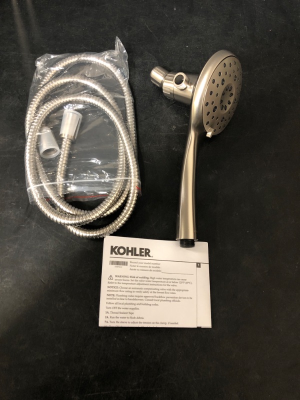 Photo 2 of KOHLER Claro 3-Spray Wall Mount Handheld Shower Head 1.75 GPM in Vibrant Brushed Nickel