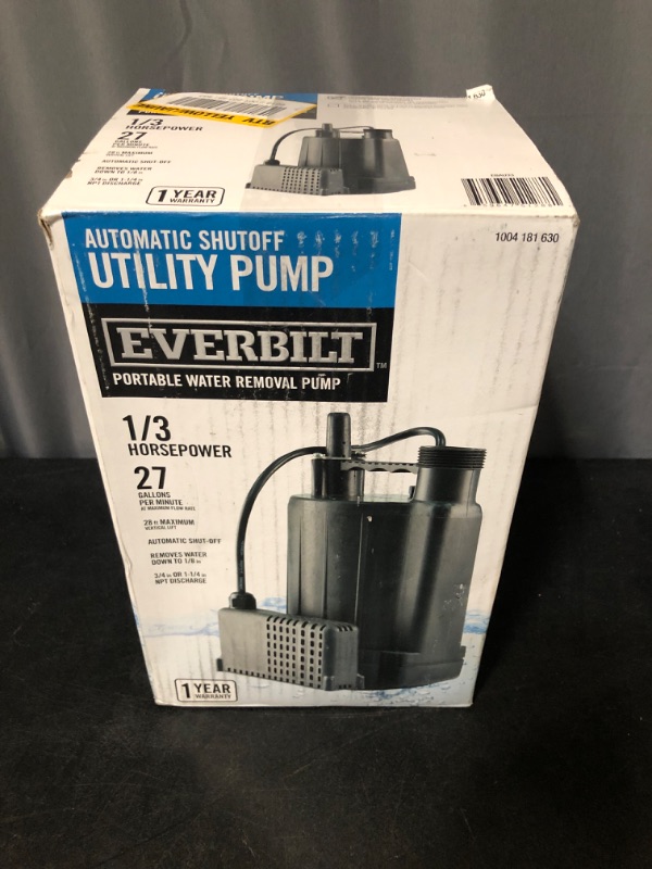 Photo 2 of Everbilt 1/3 HP Automatic Utility Pump