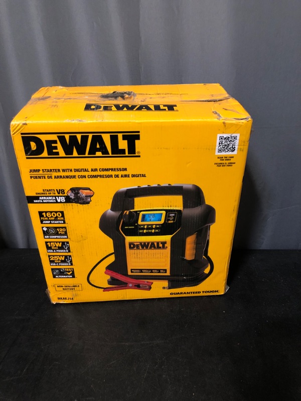 Photo 2 of DEWALT 1600 Peak Amp Jump Starter with Digital Compressor and USB Power Bank