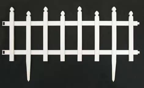 Photo 1 of 4 Pack Vigoro 12.75 in. H x 23.38 in. W White Classic Picket Style Plastic Garden Fence