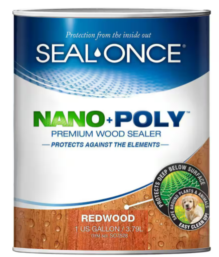 Photo 1 of 1 gal. Seal-Once Nano Poly Redwood Exterior Penetrating Wood Stain and Sealer with Polyurethane