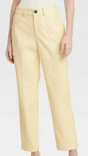 Photo 1 of Size 17 Women's High-Rise Faux Leather Ankle Trousers - A New Day Yellow 