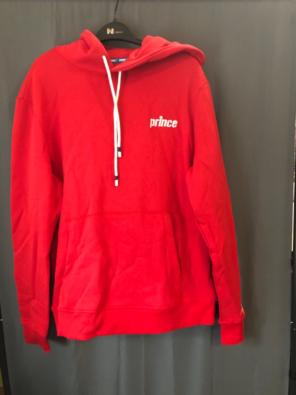 Photo 2 of Medium Prince Pickleball Men's Fleece Hooded Pullover Sweatshirt - Red 
