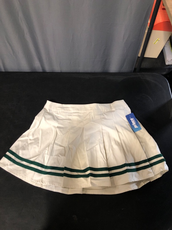 Photo 2 of Large Prince Pickleball Skirt Womens Cream Ivory Large Mid-Rise Striped Pleated Tennis
