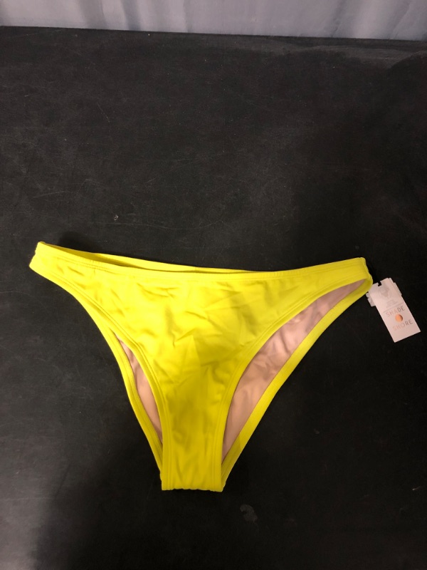 Photo 2 of Large Women's High Leg Extra Cheeky Bikini Bottom - Shade & Shore Neon Yellow 