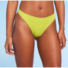 Photo 1 of Large Women's High Leg Extra Cheeky Bikini Bottom - Shade & Shore Neon Yellow 