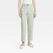 Photo 1 of Size 8 Women's High-Rise Faux Leather Ankle Trousers - A New Day Light Green 