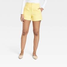 Photo 1 of Size 6 Women's High-Rise Tailored Shorts - A New Day Yellow 