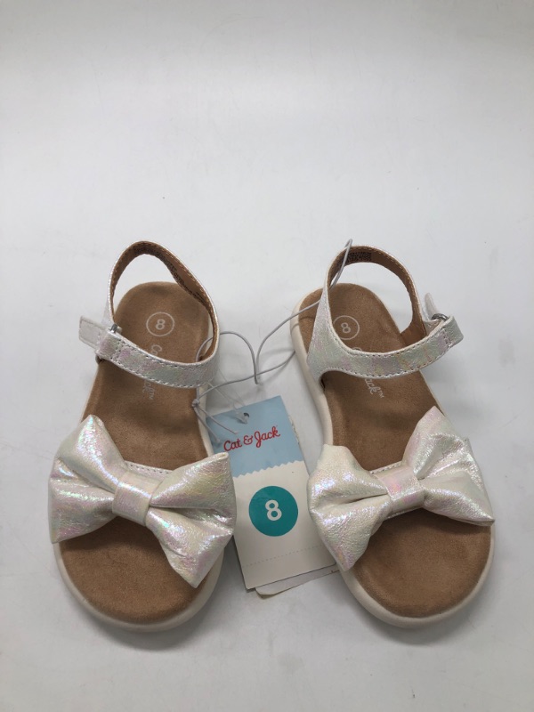 Photo 2 of 8T Toddler Babs Bow Sandals - Cat & Jack White 