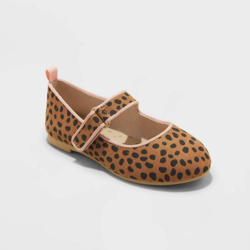 Photo 1 of 7T Toddler Girls' Addy Leopard Print Ballet Flats - Cat & Jack™ 
