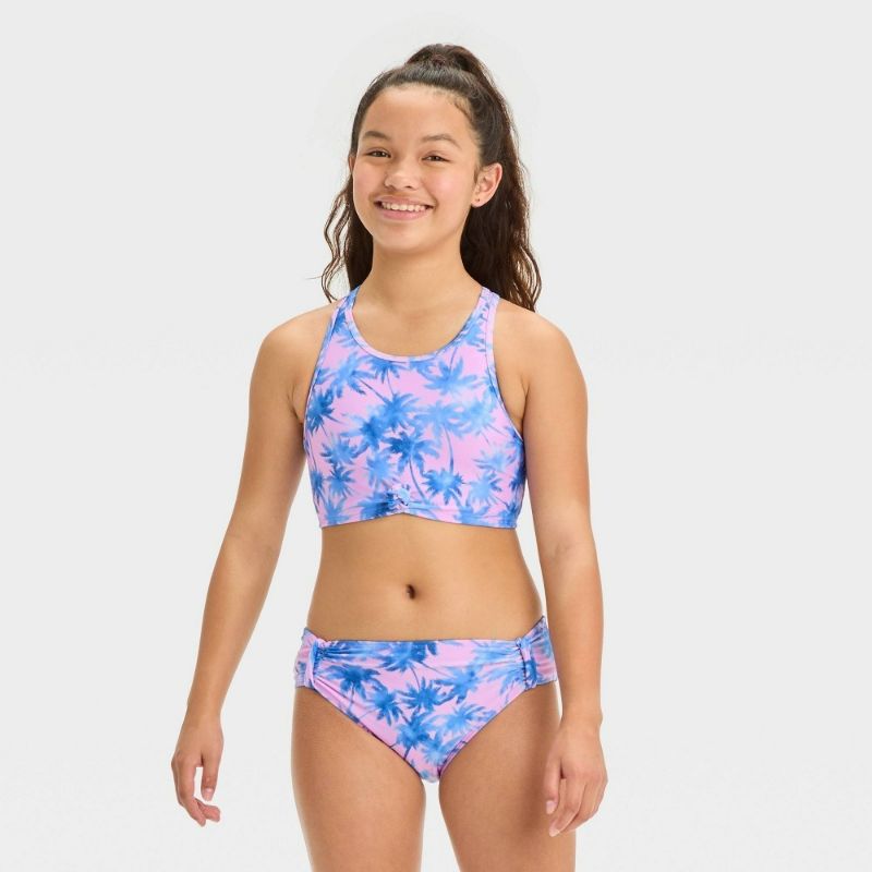 Photo 1 of Girls' Sandy Daze Palm Printed Top - Art Class™ L
