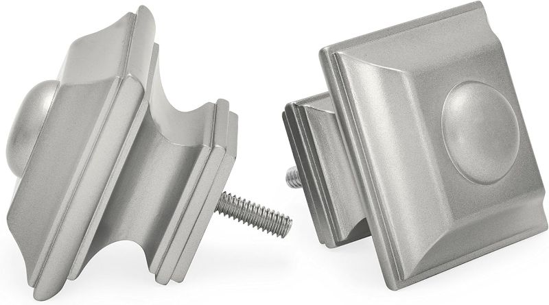 Photo 1 of Ivilon Drapery Treatment Window Curtain Rod - Square Design 1 1/8 Rod. 72 to 144 Inch. Satin Nickel
