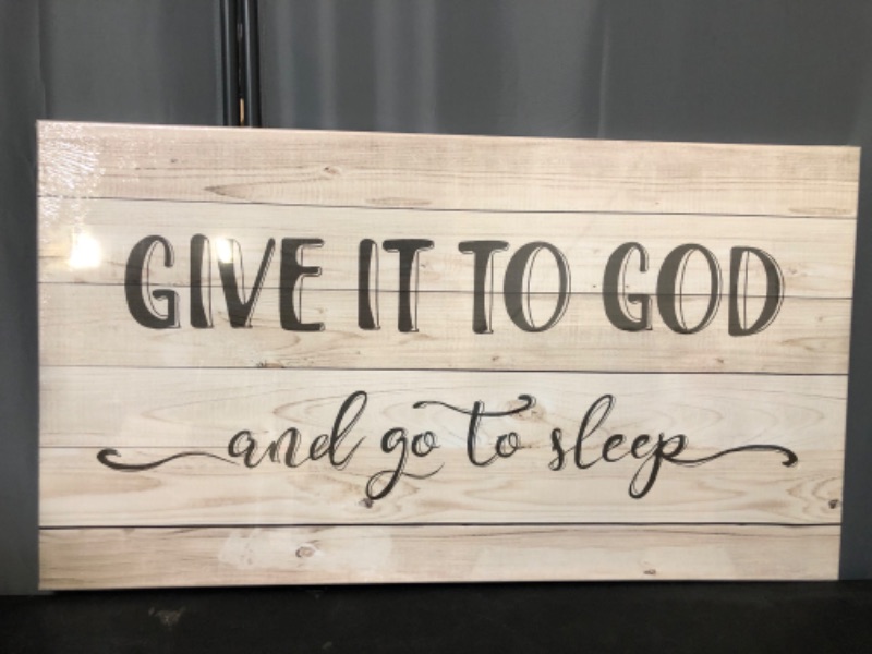 Photo 1 of Give It To God And Go To Sleep Poster Art Prints Vintage Bedroom Sayings Pictures Canvas Painting 20x36inch