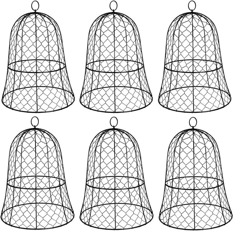 Photo 1 of (6 Packs) 13" D x 17" H Garden Chicken Wire Cloche, Garden Cloches for Plants, Wire Plant Protectors, Plant Cover for Keep Squirrels, Rabbits, Bunny, Chickens and Bird Out
