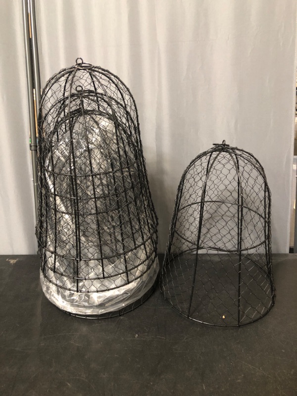 Photo 2 of (6 Packs) 13" D x 17" H Garden Chicken Wire Cloche, Garden Cloches for Plants, Wire Plant Protectors, Plant Cover for Keep Squirrels, Rabbits, Bunny, Chickens and Bird Out
