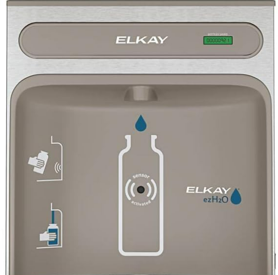 Photo 1 of Elkay EZS8WSLK EZH2O Bottle Filling Station with Single ADA Cooler, Non-Filtered 8 GPH, 46.30 x 18.30 x 19.00 inches, Light Gray Granite
