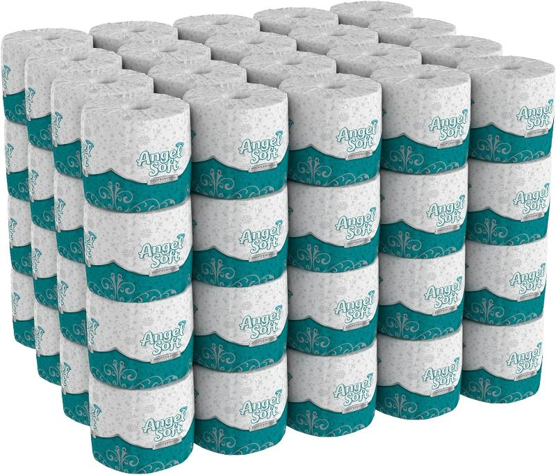 Photo 1 of Georgia-Pacific Angel Soft Toilet Paper, 16880, Bulk Case of 80 Rolls, 450 Sheets Per Roll, Individually Wrapped, 2-Ply Soft and Strong Toilet Tissue
