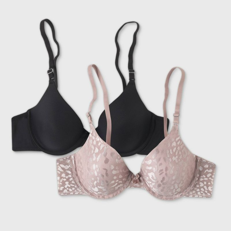 Photo 1 of Maidenform Self Expressions Women's T-Shirt Bra 2pk - Black/Blush 36D
