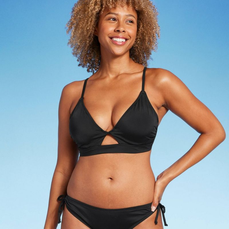 Photo 1 of  36D Women's Longline Keyhole Underwire Bikini Top - Shade & Shore™ Black
