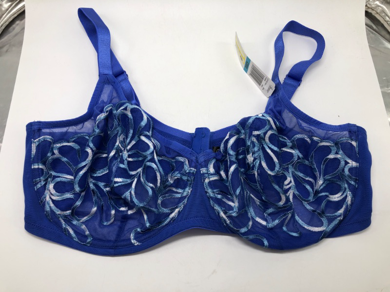 Photo 1 of 42DDD Paramour Women's Lotus Unlined Embroidered Bra - Dazzling Blue 
