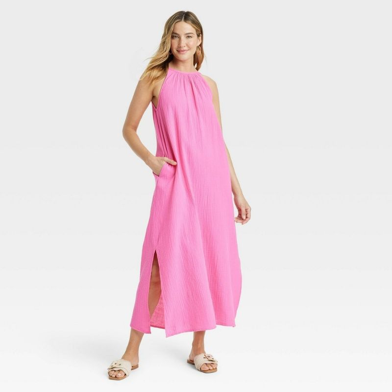 Photo 1 of Large Women's Scoop Back Maxi Shift Dress - Universal Thread™ Pink 
